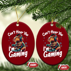Funny Gamer Capybara Ceramic Ornament Can Not Hear You I Am Gaming TS12 Print Your Wear