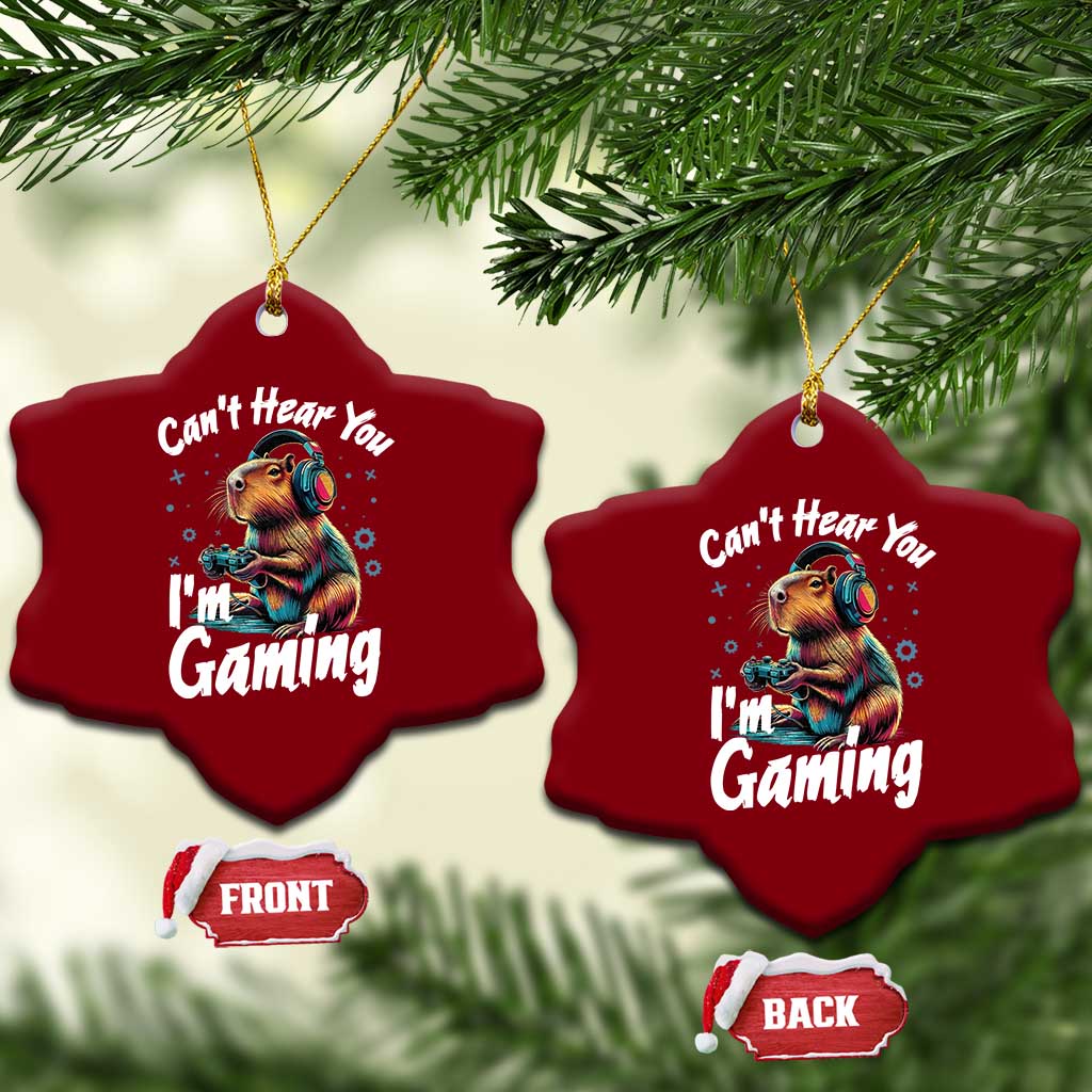 Funny Gamer Capybara Ceramic Ornament Can Not Hear You I Am Gaming TS12 Print Your Wear