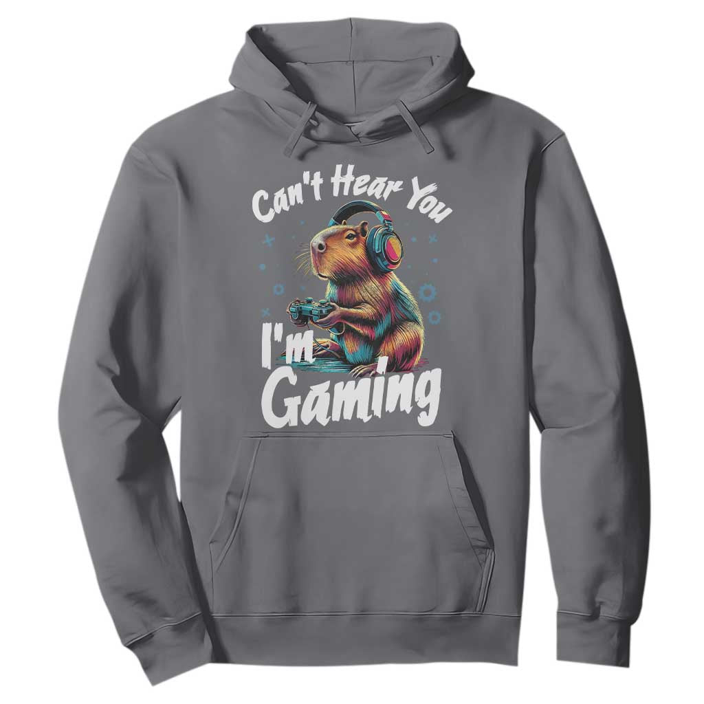 Funny Gamer Capybara Hoodie Can Not Hear You I Am Gaming TS12 Charcoal Print Your Wear