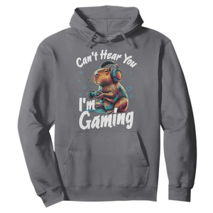 Funny Gamer Capybara Hoodie Can Not Hear You I Am Gaming TS12 Charcoal Print Your Wear