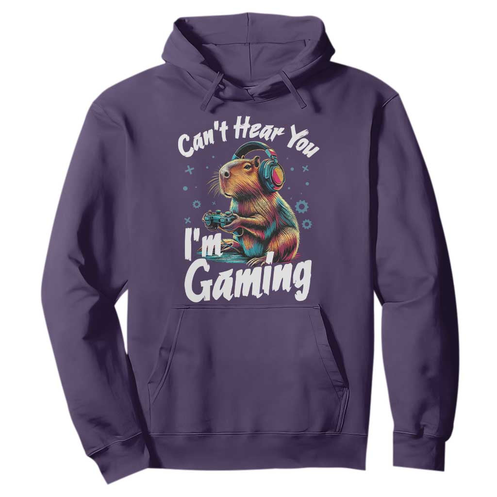 Funny Gamer Capybara Hoodie Can Not Hear You I Am Gaming TS12 Purple Print Your Wear