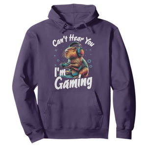Funny Gamer Capybara Hoodie Can Not Hear You I Am Gaming TS12 Purple Print Your Wear