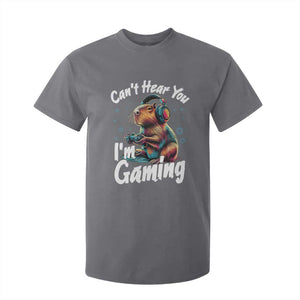Funny Gamer Capybara T Shirt For Kid Can Not Hear You I Am Gaming TS12 Charcoal Print Your Wear