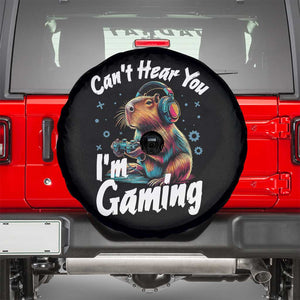 Funny Gamer Capybara Spare Tire Cover Can Not Hear You I Am Gaming TS12 Black Print Your Wear