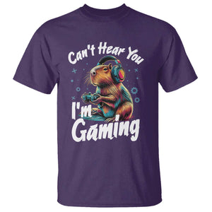 Funny Gamer Capybara T Shirt Can Not Hear You I Am Gaming TS12 Purple Print Your Wear