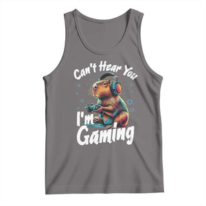 Funny Gamer Capybara Tank Top Can Not Hear You I Am Gaming TS12 Deep Heather Print Your Wear