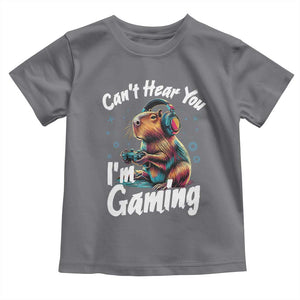 Funny Gamer Capybara Toddler T Shirt Can Not Hear You I Am Gaming TS12 Charcoal Print Your Wear