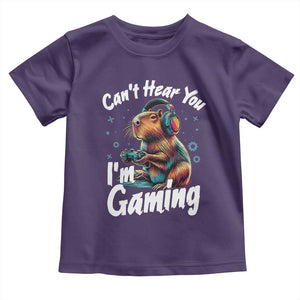 Funny Gamer Capybara Toddler T Shirt Can Not Hear You I Am Gaming TS12 Purple Print Your Wear