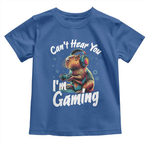 Funny Gamer Capybara Toddler T Shirt Can Not Hear You I Am Gaming TS12 Royal Blue Print Your Wear