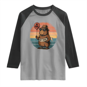 Funny Capybara Raglan Shirt Be Capy Do Not Worry For Animal Lovers TS12 Sport Gray Black Print Your Wear