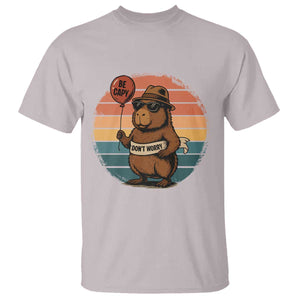 Funny Capybara T Shirt Be Capy Do Not Worry For Animal Lovers TS12 Ice Gray Print Your Wear