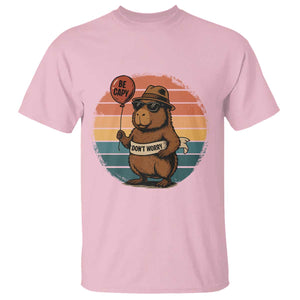 Funny Capybara T Shirt Be Capy Do Not Worry For Animal Lovers TS12 Light Pink Print Your Wear