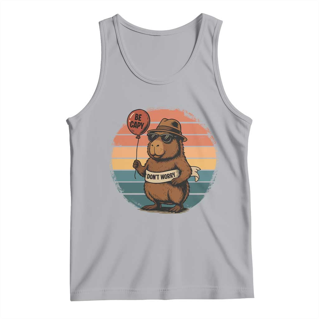 Funny Capybara Tank Top Be Capy Do Not Worry For Animal Lovers TS12 Athletic Heather Print Your Wear