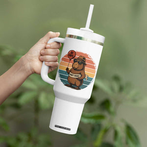 Funny Capybara Tumbler With Handle Be Capy Do Not Worry For Animal Lovers TS12 Print Your Wear