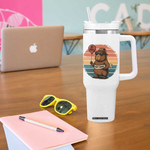 Funny Capybara Tumbler With Handle Be Capy Do Not Worry For Animal Lovers TS12 Print Your Wear