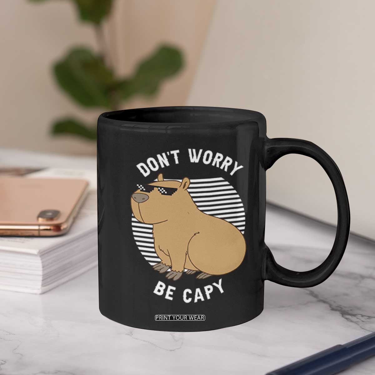 Funny Capybara Coffee Mug Do Not Worry Be Capy Chill Animal Lover Gift TS12 Print Your Wear