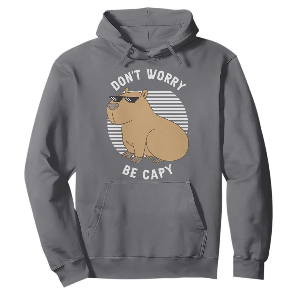 Funny Capybara Hoodie Do Not Worry Be Capy Chill Animal Lover Gift TS12 Charcoal Print Your Wear