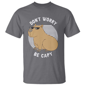 Funny Capybara T Shirt Do Not Worry Be Capy Chill Animal Lover Gift TS12 Charcoal Print Your Wear