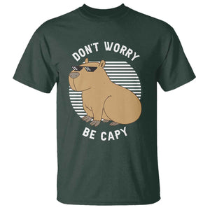 Funny Capybara T Shirt Do Not Worry Be Capy Chill Animal Lover Gift TS12 Dark Forest Green Print Your Wear