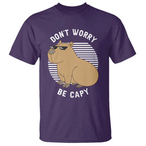 Funny Capybara T Shirt Do Not Worry Be Capy Chill Animal Lover Gift TS12 Purple Print Your Wear
