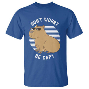 Funny Capybara T Shirt Do Not Worry Be Capy Chill Animal Lover Gift TS12 Royal Blue Print Your Wear