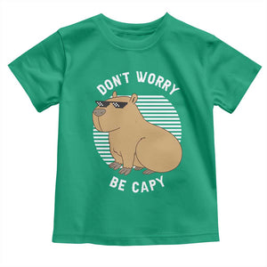 Funny Capybara Toddler T Shirt Do Not Worry Be Capy Chill Animal Lover Gift TS12 Irish Green Print Your Wear