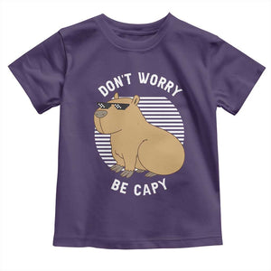 Funny Capybara Toddler T Shirt Do Not Worry Be Capy Chill Animal Lover Gift TS12 Purple Print Your Wear