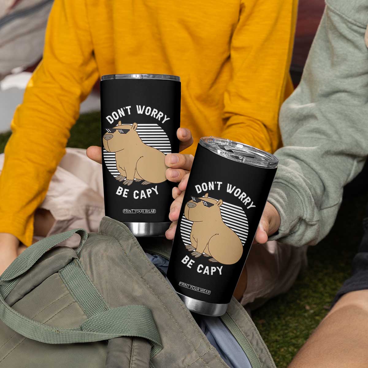 Funny Capybara Tumbler Cup Do Not Worry Be Capy Chill Animal Lover Gift TS12 Print Your Wear