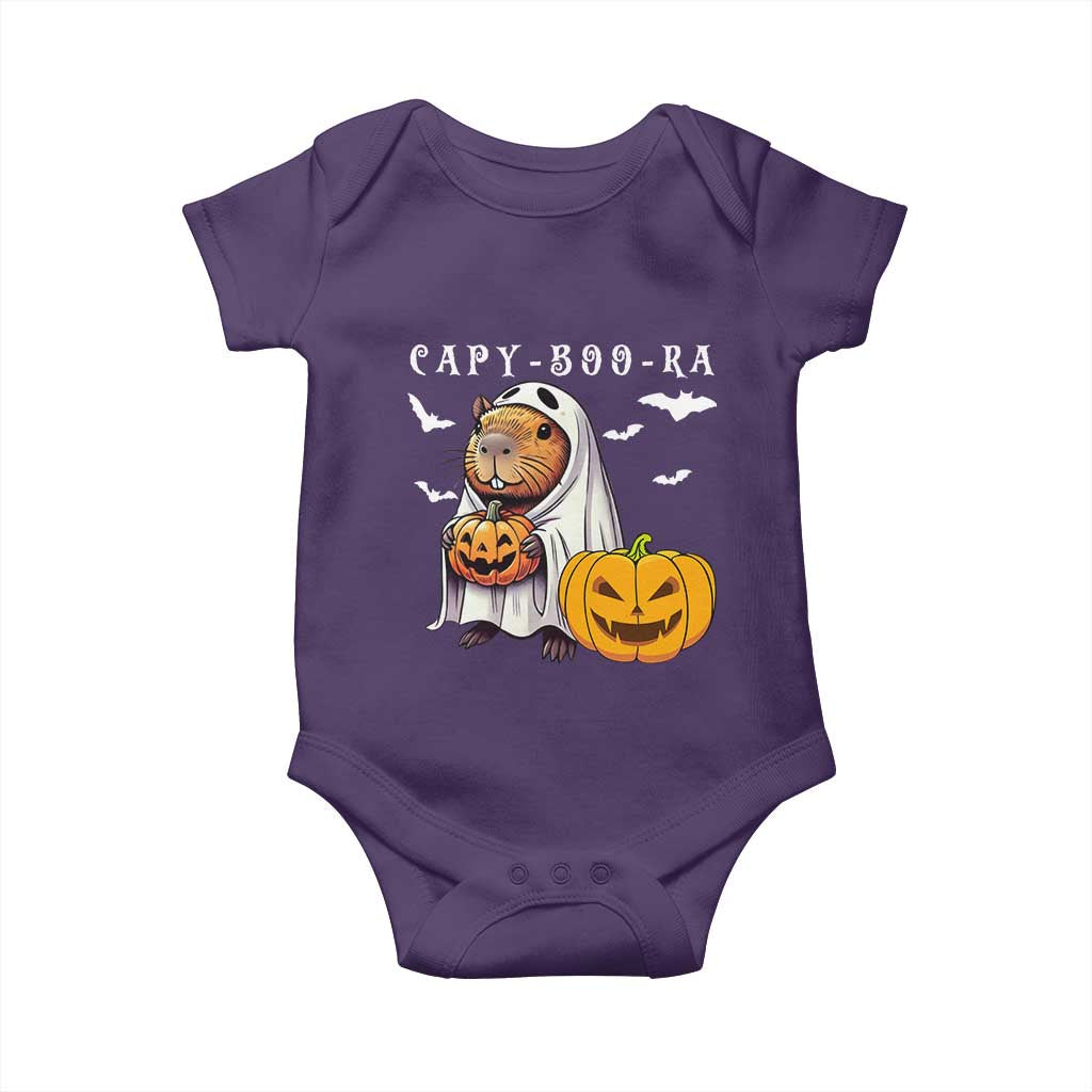 Funny Halloween Capy Boo Ra Baby Onesie Cute Capybara Boo Ghost TS12 Purple Print Your Wear
