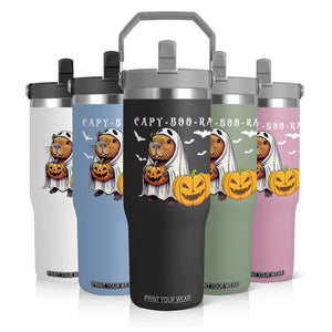 Funny Halloween Capy Boo Ra Flip Straw Tumbler Cute Capybara Boo Ghost TS12 Print Your Wear