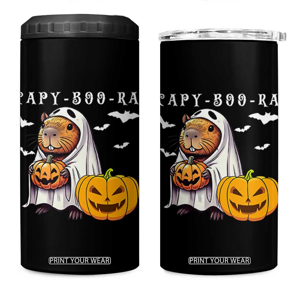 Funny Halloween Capy Boo Ra 4 in 1 Can Cooler Tumbler Cute Capybara Boo Ghost TS12 One Size: 16 oz Black Print Your Wear