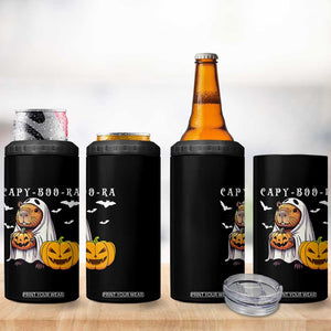 Funny Halloween Capy Boo Ra 4 in 1 Can Cooler Tumbler Cute Capybara Boo Ghost TS12 Print Your Wear