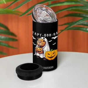 Funny Halloween Capy Boo Ra 4 in 1 Can Cooler Tumbler Cute Capybara Boo Ghost TS12 Print Your Wear