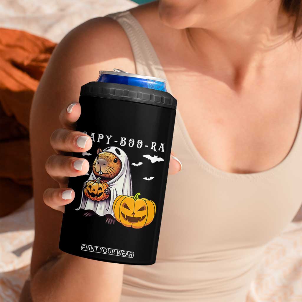 Funny Halloween Capy Boo Ra 4 in 1 Can Cooler Tumbler Cute Capybara Boo Ghost TS12 Print Your Wear