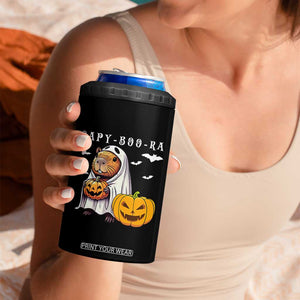 Funny Halloween Capy Boo Ra 4 in 1 Can Cooler Tumbler Cute Capybara Boo Ghost TS12 Print Your Wear