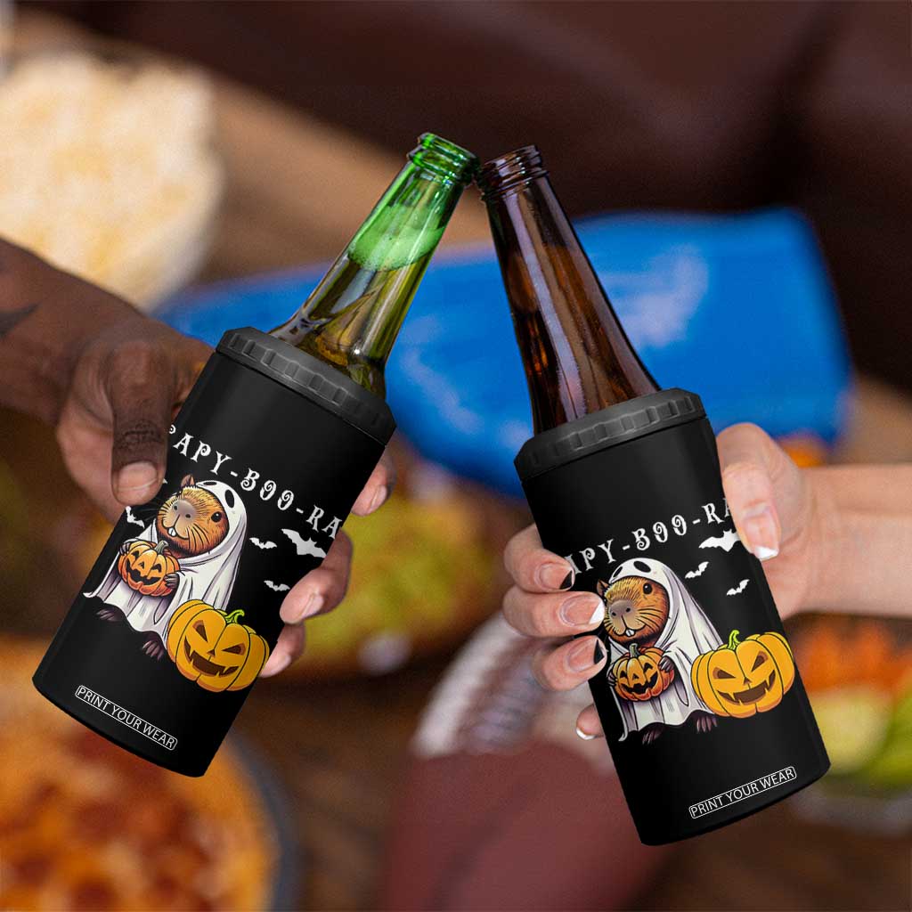 Funny Halloween Capy Boo Ra 4 in 1 Can Cooler Tumbler Cute Capybara Boo Ghost TS12 Print Your Wear