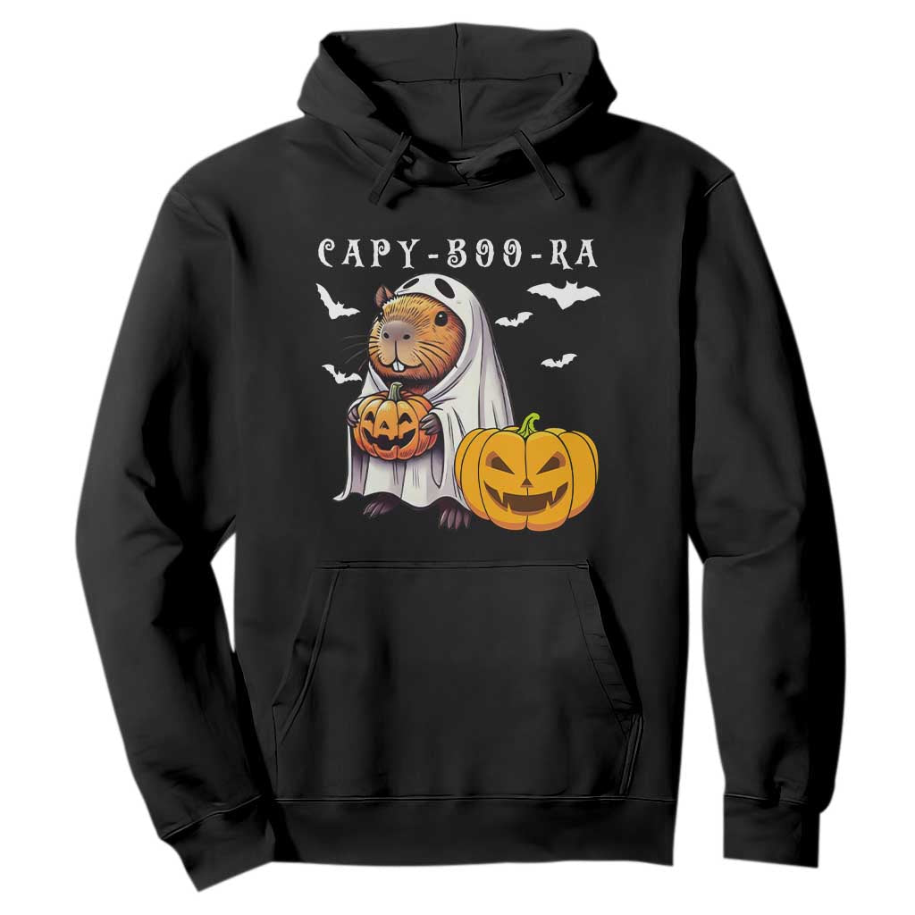 Funny Halloween Capy Boo Ra Hoodie Cute Capybara Boo Ghost TS12 Black Print Your Wear