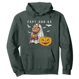 Funny Halloween Capy Boo Ra Hoodie Cute Capybara Boo Ghost TS12 Dark Forest Green Print Your Wear