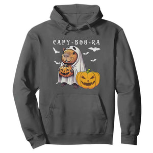Funny Halloween Capy Boo Ra Hoodie Cute Capybara Boo Ghost TS12 Dark Heather Print Your Wear