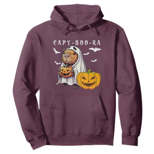 Funny Halloween Capy Boo Ra Hoodie Cute Capybara Boo Ghost TS12 Maroon Print Your Wear