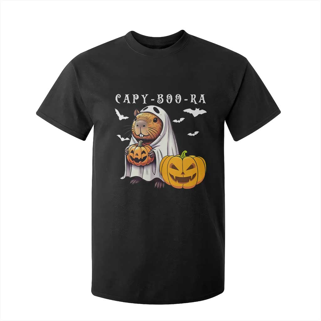 Funny Halloween Capy Boo Ra T Shirt For Kid Cute Capybara Boo Ghost TS12 Black Print Your Wear