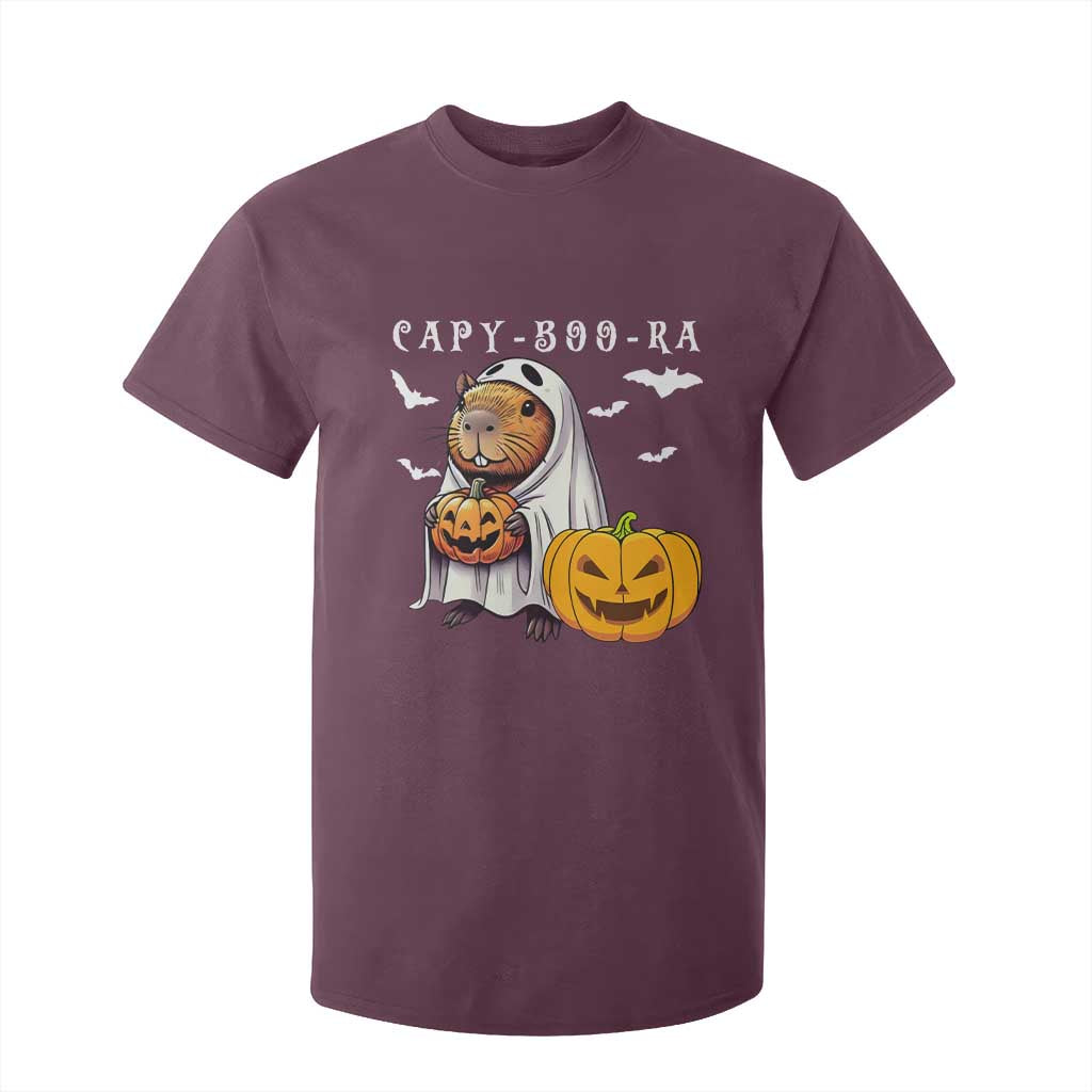Funny Halloween Capy Boo Ra T Shirt For Kid Cute Capybara Boo Ghost TS12 Maroon Print Your Wear