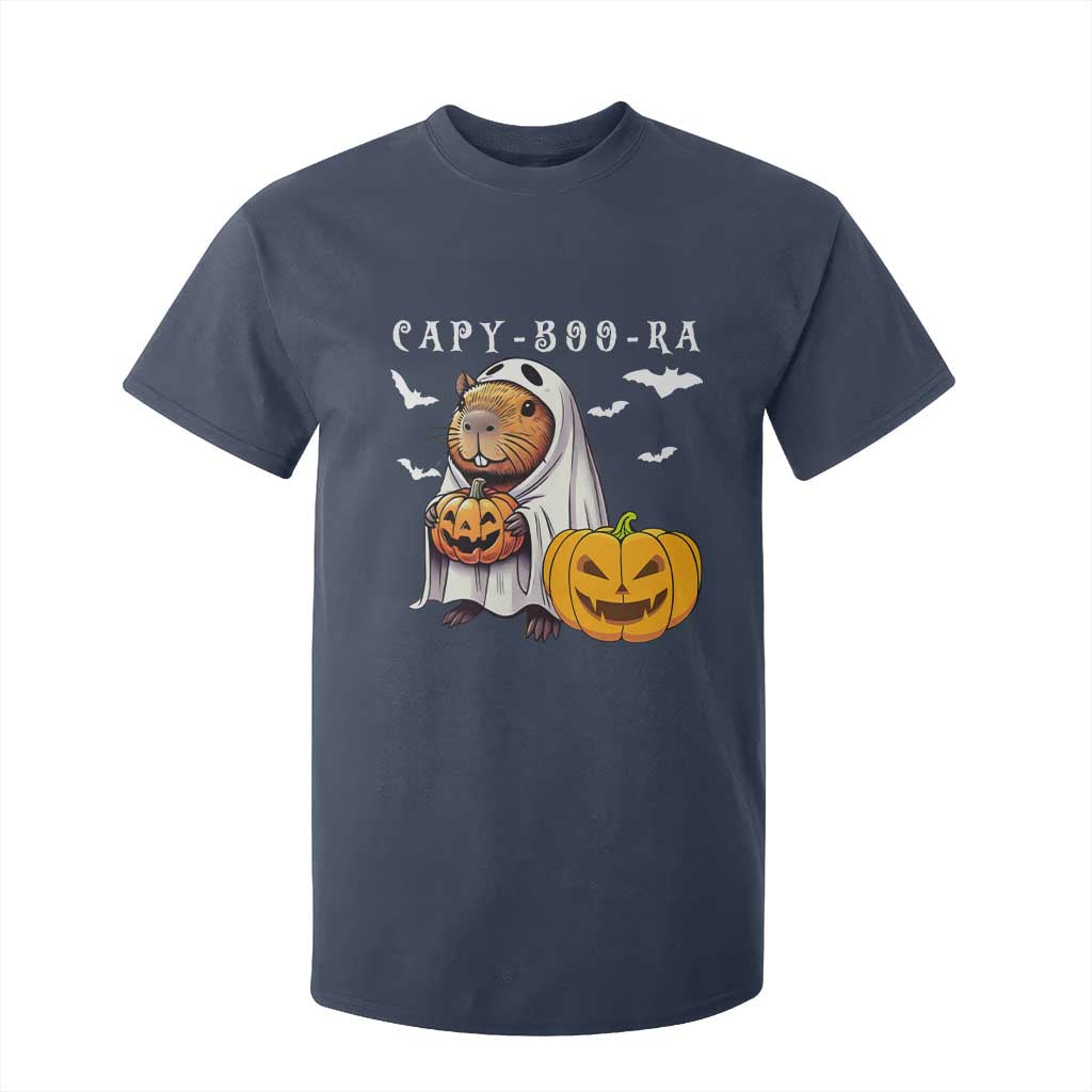 Funny Halloween Capy Boo Ra T Shirt For Kid Cute Capybara Boo Ghost TS12 Navy Print Your Wear