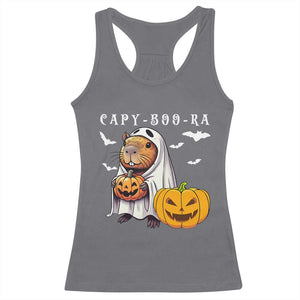 Funny Halloween Capy Boo Ra Racerback Tank Top Cute Capybara Boo Ghost TS12 Charcoal Print Your Wear