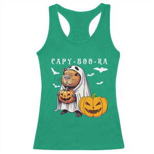 Funny Halloween Capy Boo Ra Racerback Tank Top Cute Capybara Boo Ghost TS12 Irish Green Print Your Wear