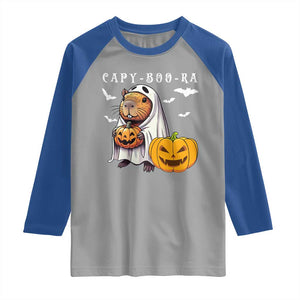 Funny Halloween Capy Boo Ra Raglan Shirt Cute Capybara Boo Ghost TS12 Sport Gray Royal Print Your Wear