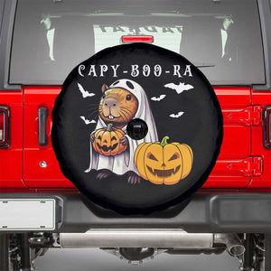 Funny Halloween Capy Boo Ra Spare Tire Cover Cute Capybara Boo Ghost TS12 Black Print Your Wear
