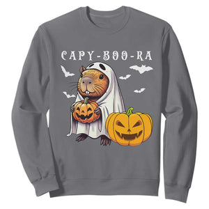 Funny Halloween Capy Boo Ra Sweatshirt Cute Capybara Boo Ghost TS12 Charcoal Print Your Wear