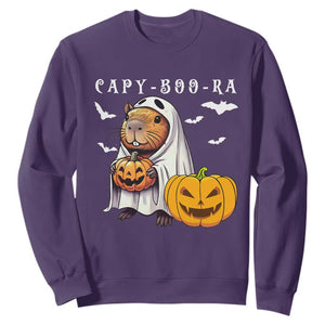 Funny Halloween Capy Boo Ra Sweatshirt Cute Capybara Boo Ghost TS12 Purple Print Your Wear