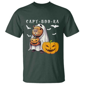 Funny Halloween Capy Boo Ra T Shirt Cute Capybara Boo Ghost TS12 Dark Forest Green Print Your Wear